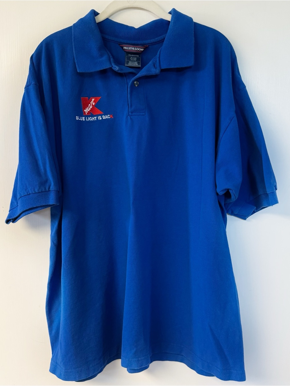 Vintage KMart Center Staff Employee Blue Polo Size XXL